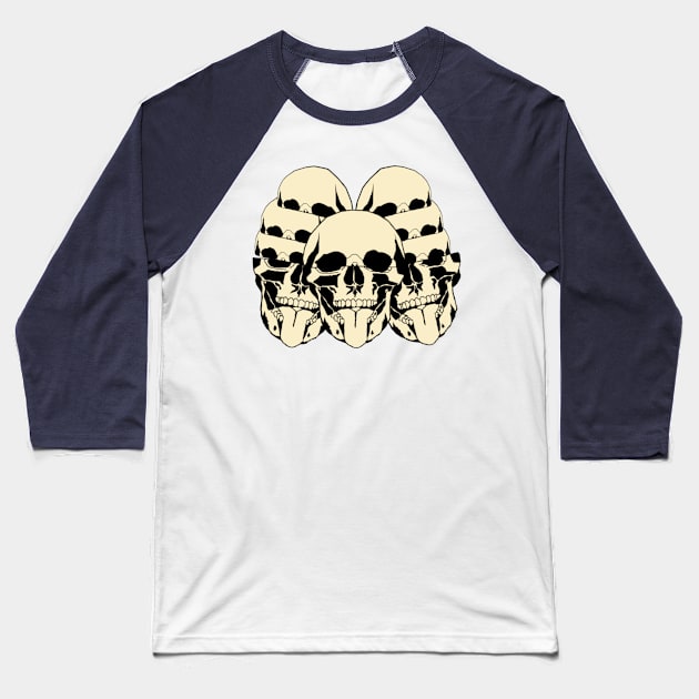 group of skulls Baseball T-Shirt by dadesignerhimself